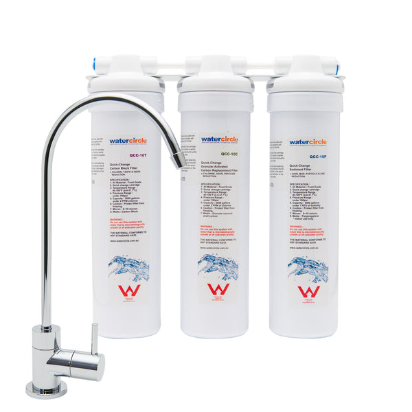 Complete set Triple Quick Change Under sink water filter with MDL02 Tap