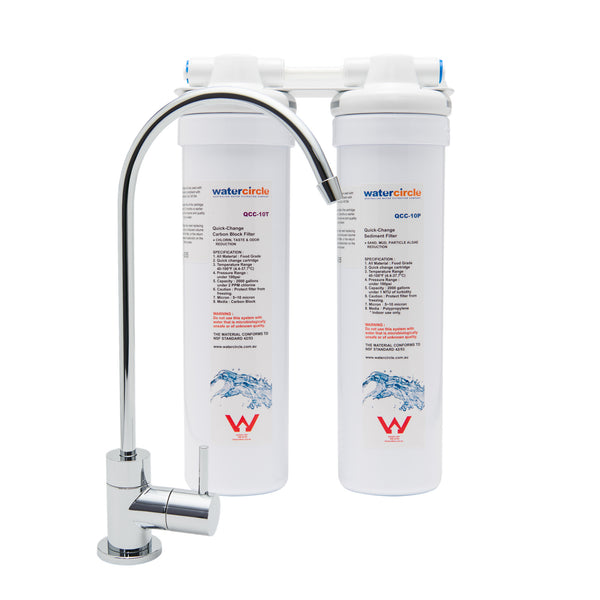 Complete set Twin Quick Change Under sink water filter system with MDL02 Tap