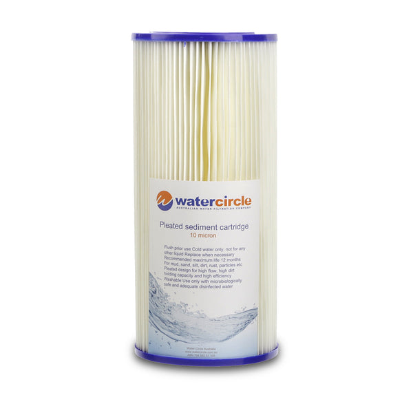 10" x 4.5" Pleated sediment filter 5, 10, 20 or 30 micron
