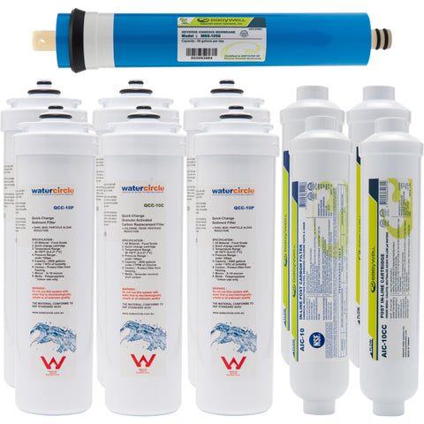 Replacement set for RO system ROQ-3406 (6 stages RO system with 50 GPD membrane) COMBO 12 & 24 months Cycle set