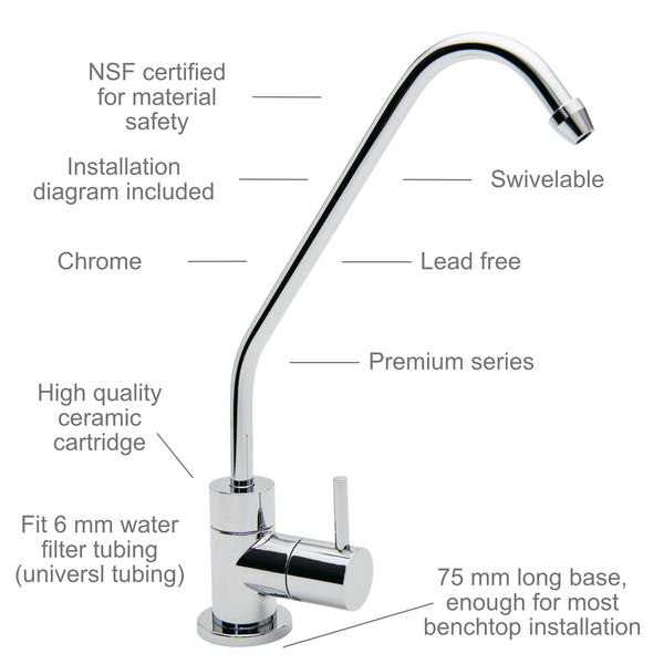 Watercircle water filter faucet for RO/water filter system Chrome MDL1