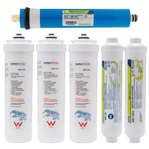 Replacement set for RO system ROQ-3406 (6 stages RO system with 50 GPD membrane) 20-24 months Cycle