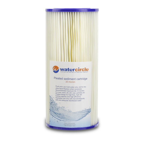 10" x 4.5" Pleated sediment filter 5, 10, 20 or 30 micron