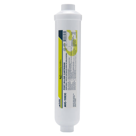 10" Calcite Inline water filter with 1/4" (6mm) tubing connector (Alkaliser, or alkaline filter)