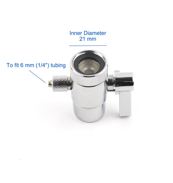 Diverter Valve from tap to water filter unit for 1/4" tubing (6 mm)