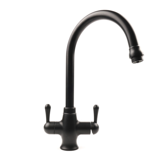 Matt Black 3 way water filter faucet / kitchen mixer tap hot cold and filtered water