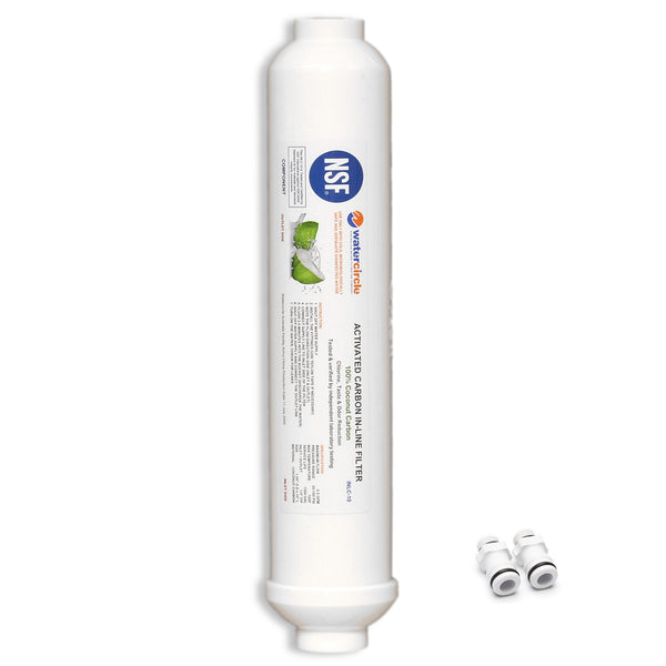 10" Carbon Inline water filter with garden hose quick connector NSF approved