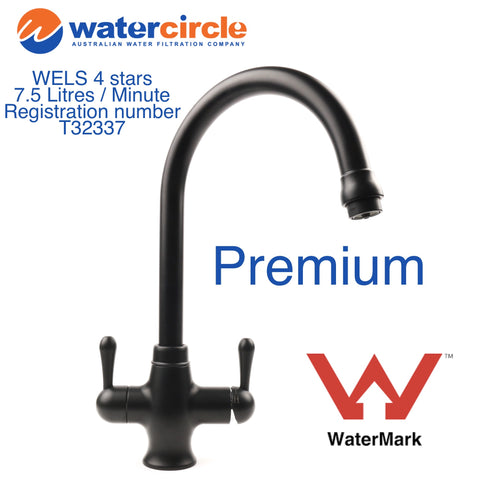 Matt Black 3 way water filter faucet / kitchen mixer tap hot cold and filtered water