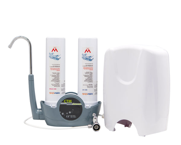 QCC Twin Bench top / Counter top water filter system complete set with Quick Change cartridges
