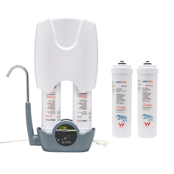 QCC Twin Bench top / Counter top water filter system complete set with Quick Change cartridges