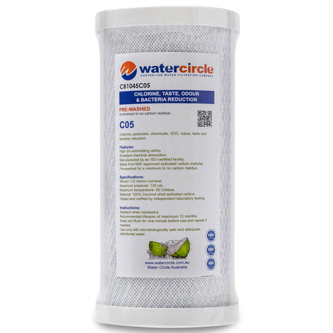 Watercircle 1045C05 10" x 4.5" 0.5 micron NSF approved carbon filter (Chlorine)