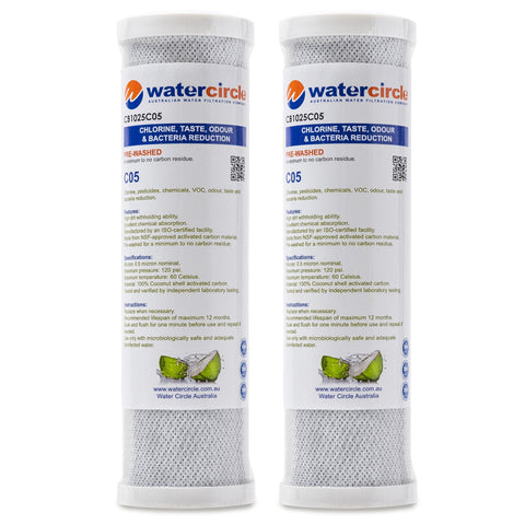 Watercircle 1025C05 10" x 2.5" 0.5 micron NSF approved carbon filter (Chlorine)