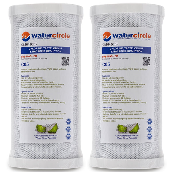 Watercircle 1045C05 10" x 4.5" 0.5 micron NSF approved carbon filter (Chlorine)