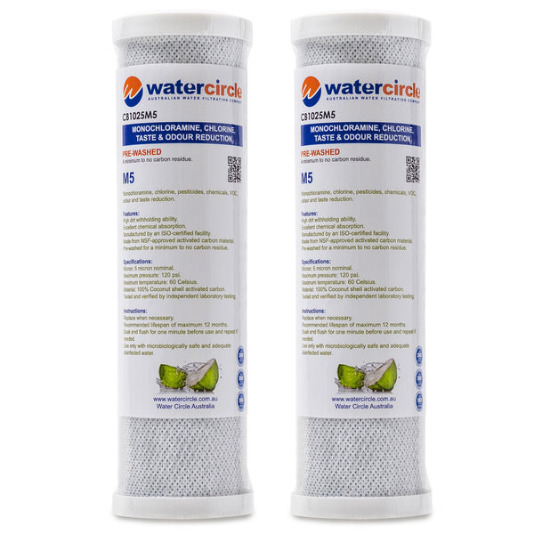 Watercircle 1025M5 10" x 2.5" 5 micron (Chloramine & Chlorine)reduction filter