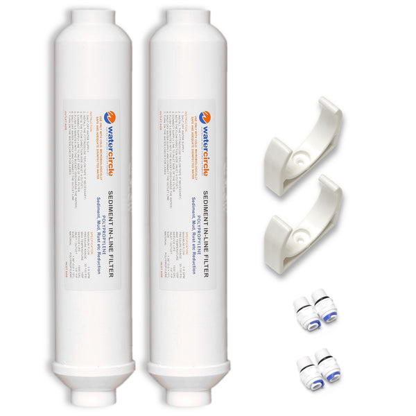10" Sediment (Polypropylene) Inline water filter with 1/4" (6mm) tubing connector