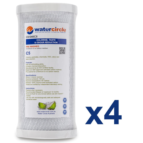 Watercircle 1045C5 10" x 4.5" 5 micron NSF approved carbon filter (Chlorine)
