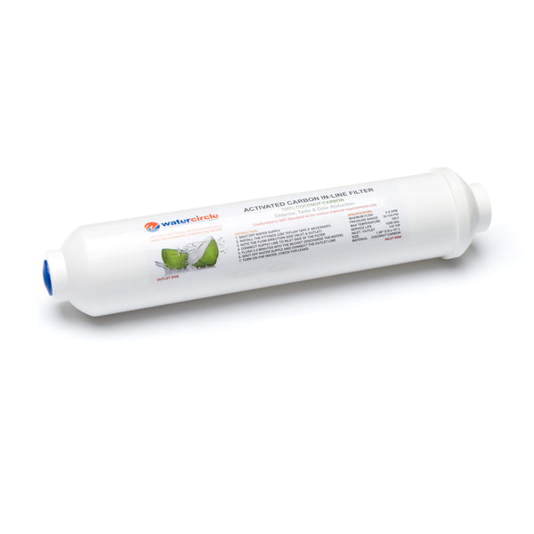 10" Carbon Inline water filter with garden hose quick connector NSF approved