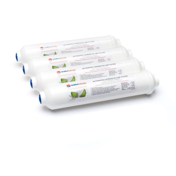 10" Carbon Inline water filter with 1/4" (6mm) tubing connector