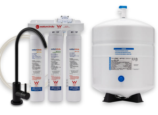 Watercircle 5 Stage with Alkaliser Watermark Australian Standard Approved Reverse Osmosis (RO) system With Matt Black Tap