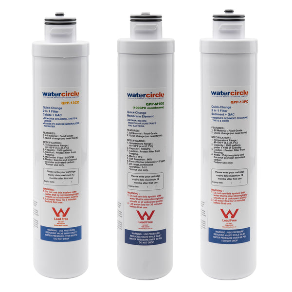 Replacement cartridge SET for Watercircle Reverse Osmosis System QPP-RO3