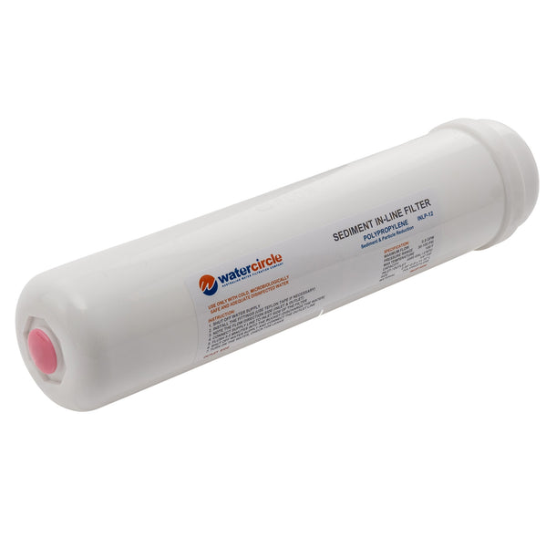 12" Sediment Inline water filter with 1/4" (6mm) tubing connector
