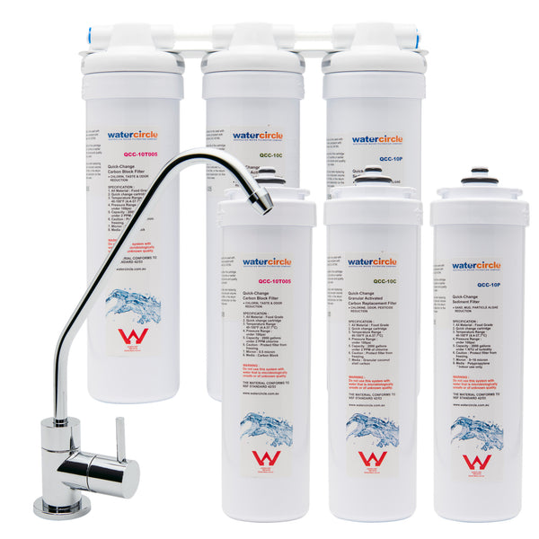 Complete set Triple Quick Change Under sink water filter with MDL01 Tap