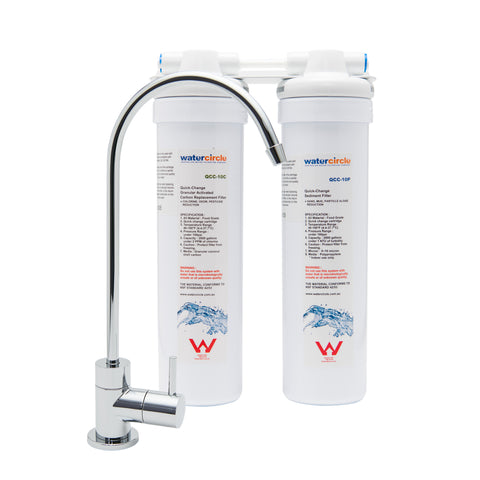 Complete set Twin Quick Change Under sink water filter system with MDL02 Tap