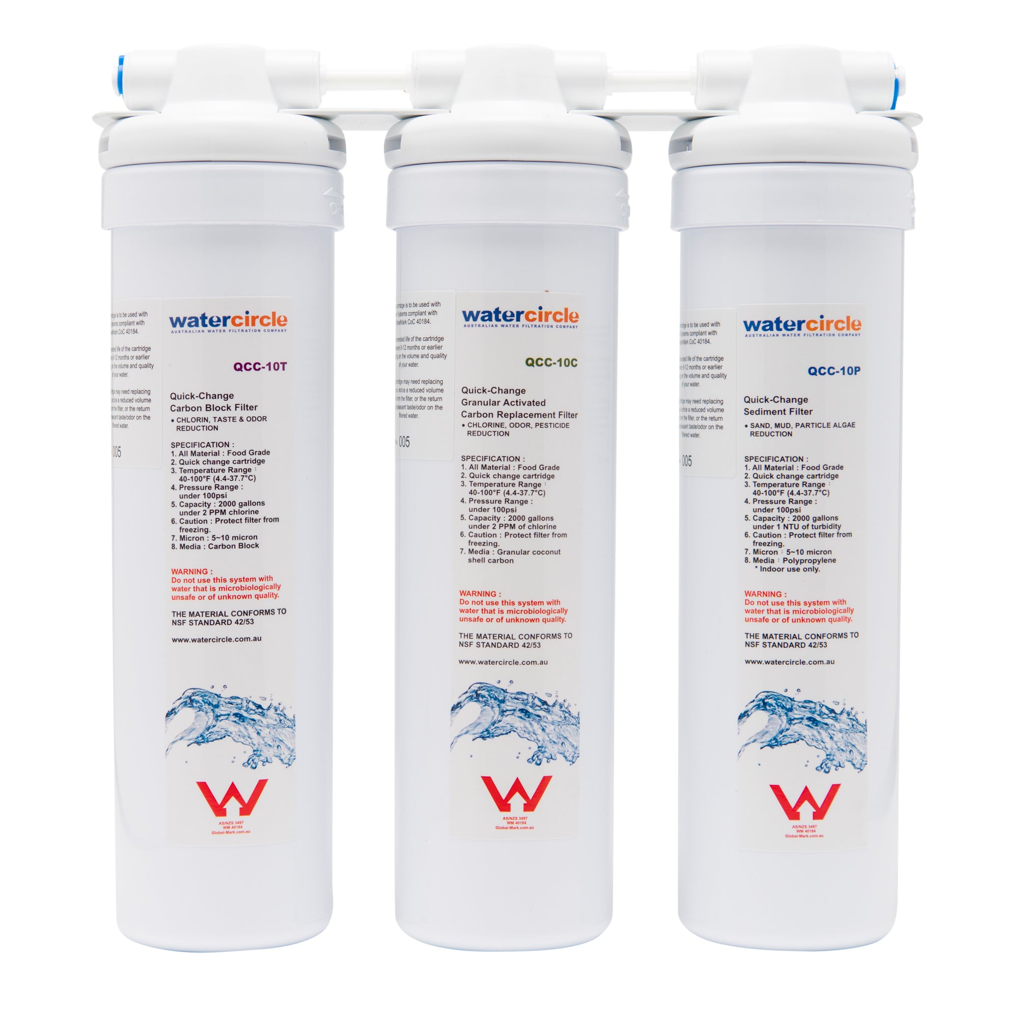 Triple Quick Change Under sink water filter system body only