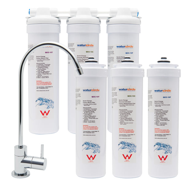 Complete set Triple Quick Change Under sink water filter with MDL02 Tap