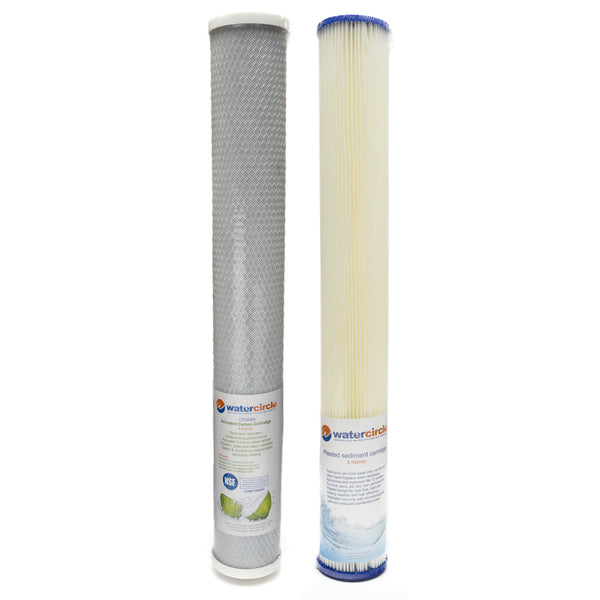 20" x 2.5" 5 micron Carbon + Sediment (Pleated) filter for big blue housing