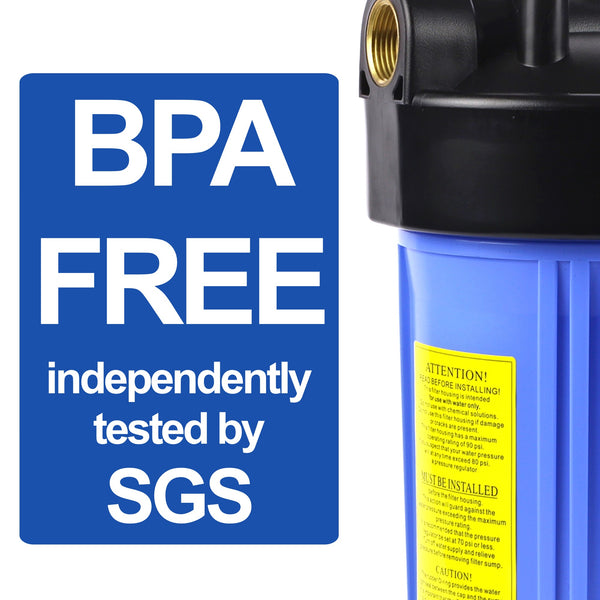 Watermark Approved 10" x 4.5" Single Big Blue Housing with 0.5 micron carbon block filter