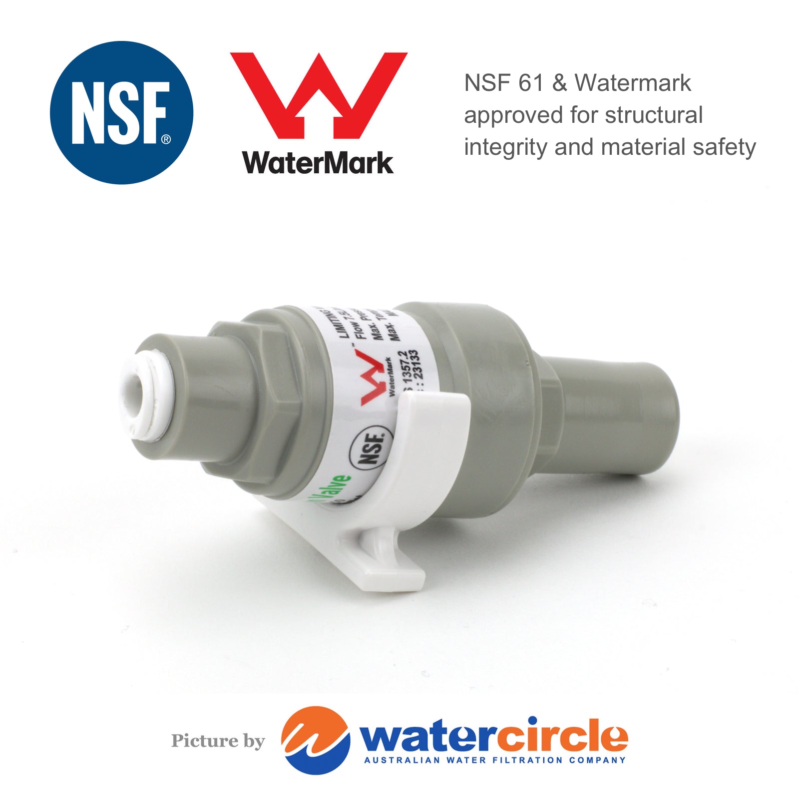 Filter Protection Valve (Pressure Limiting Valve) 50 PSI 1/4" tubing with holder