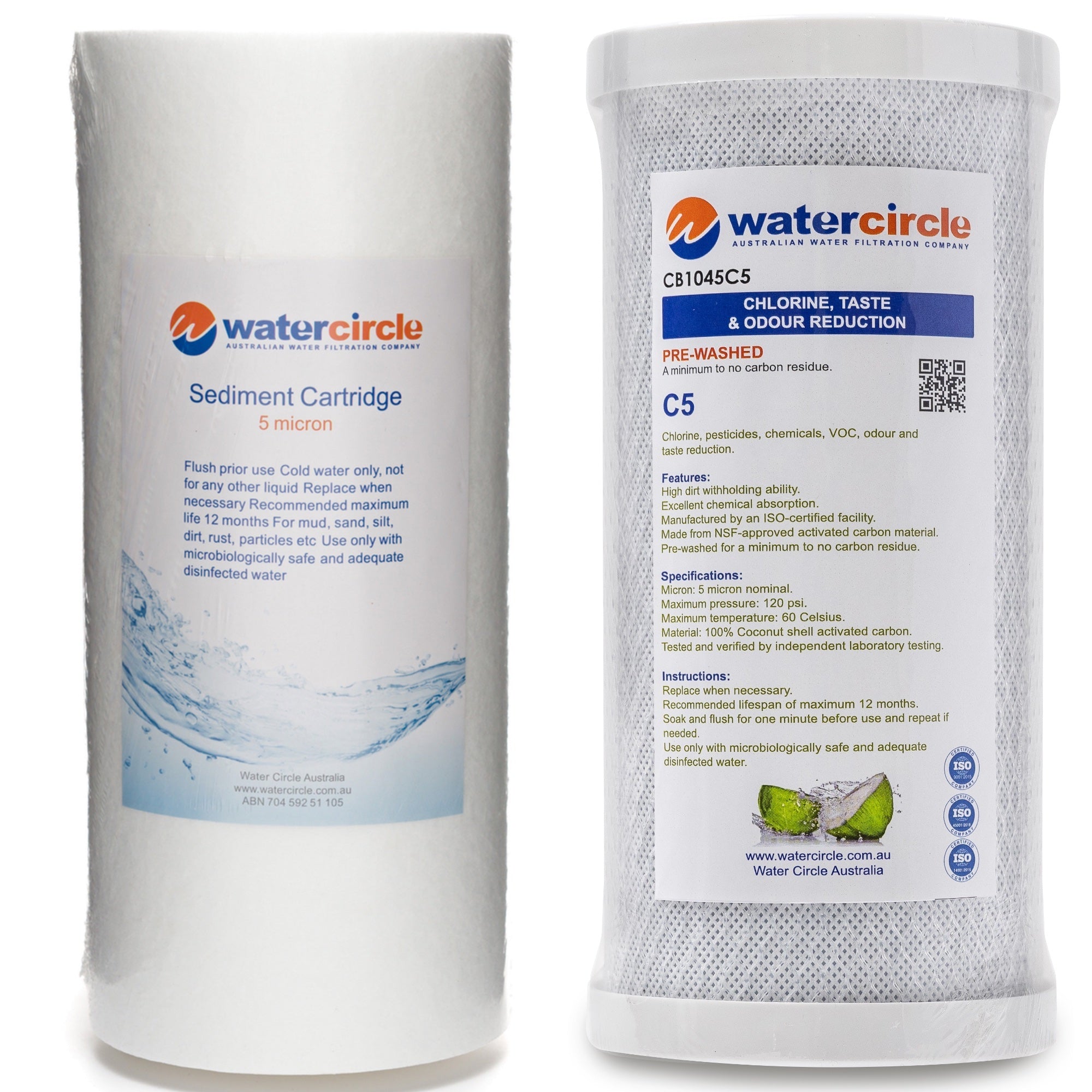 5 micron 10" x 4.5" NSF Carbon + Sediment (Chlorine)