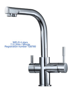 3 way water filter faucet / kitchen mixer tap hot cold and filtered water