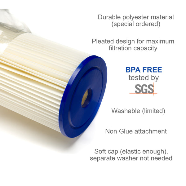 10" x 4.5" 5 micron NSF Carbon + Sediment (Pleated) filter for big blue housing