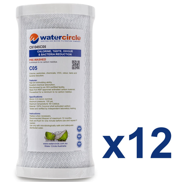 Watercircle 1045C05 10" x 4.5" 0.5 micron NSF approved carbon filter (Chlorine)