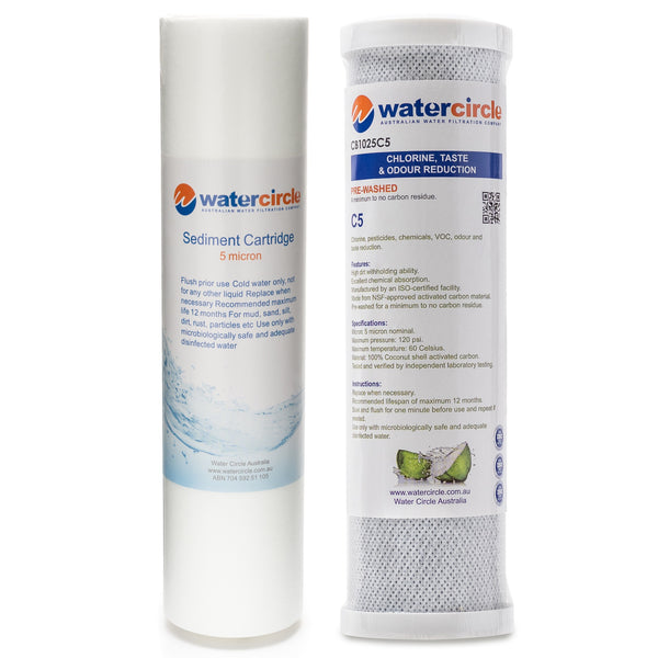5 micron 10" x 2.5" Sediment + Carbon (Chlorine) filter