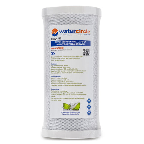 Watercircle 1045S5 10" x 4.5" 5 micron Silver impregnated water filter cartridge