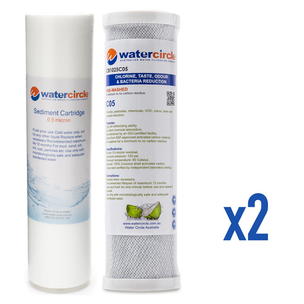 Sediment + Carbon Block Chlorine filter 0.5 micron size 10" x 2.5"