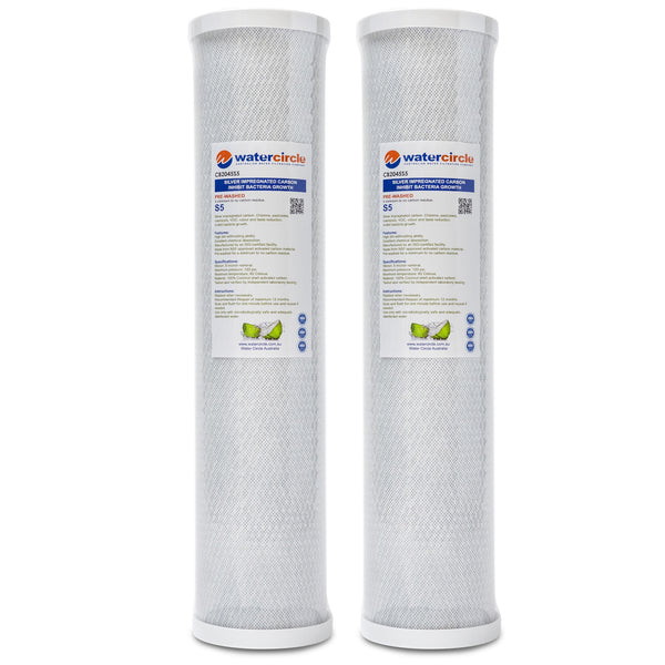 Watercircle 2045S5 20" x 4.5" 5 micron Silver impregnated water filter cartridge