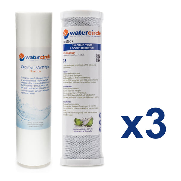 5 micron 10" x 2.5" Sediment + Carbon (Chlorine) filter