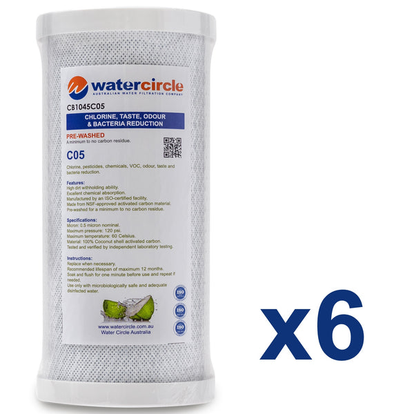 Watercircle 1045C05 10" x 4.5" 0.5 micron NSF approved carbon filter (Chlorine)